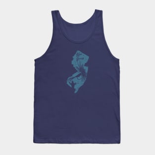 New Jersey Distressed Fly Fishing State Map Tank Top